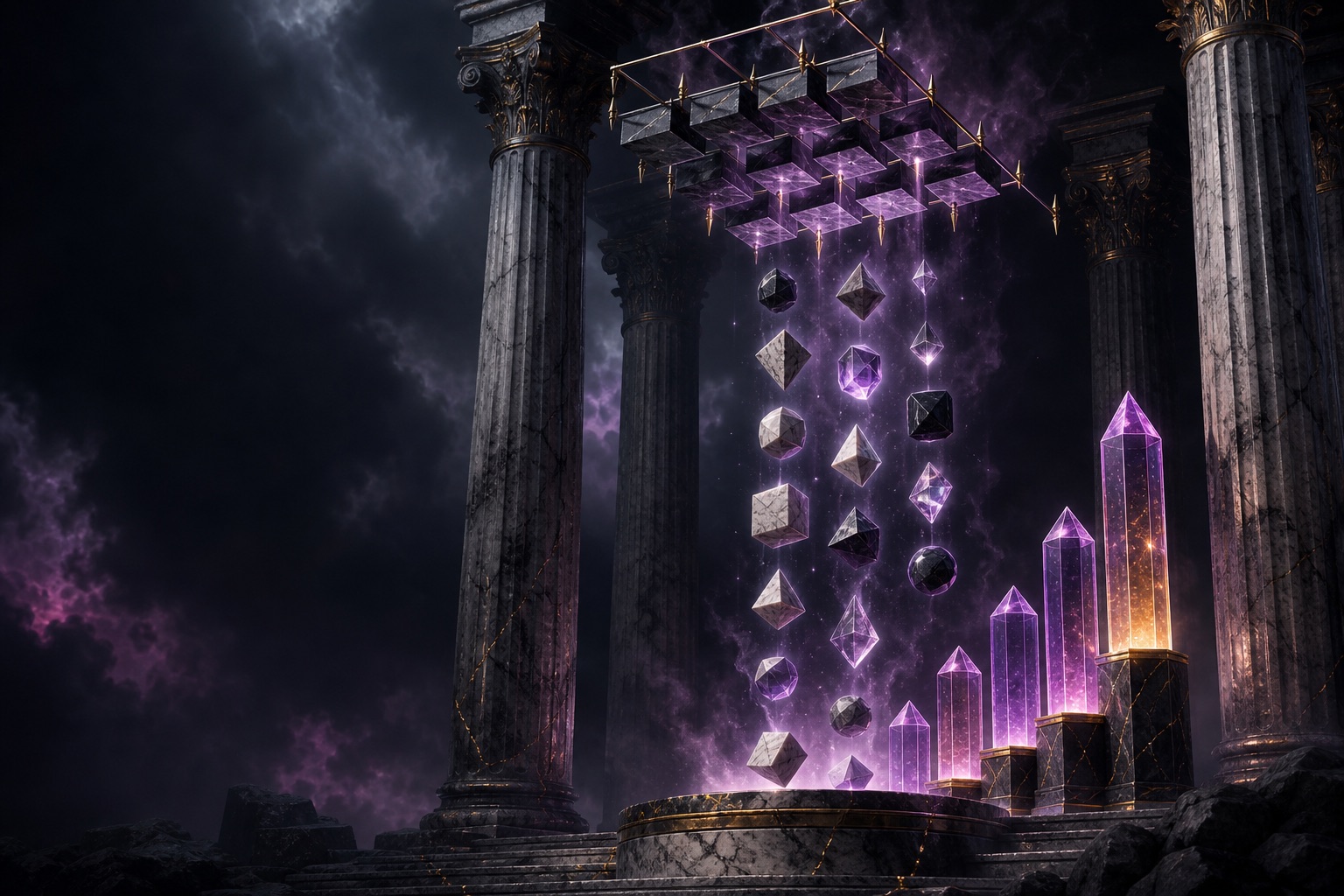 Original mythology-themed illustration of tumbles and multiplier mechanics